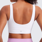 CRZ YOGA Women's U Back Sports Bra White