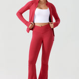 CRZ YOGA Women's Square Neck Longline Sports Bra White