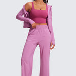 CRZ YOGA Women's Square Neck Longline Sports Bra Washed Mauve