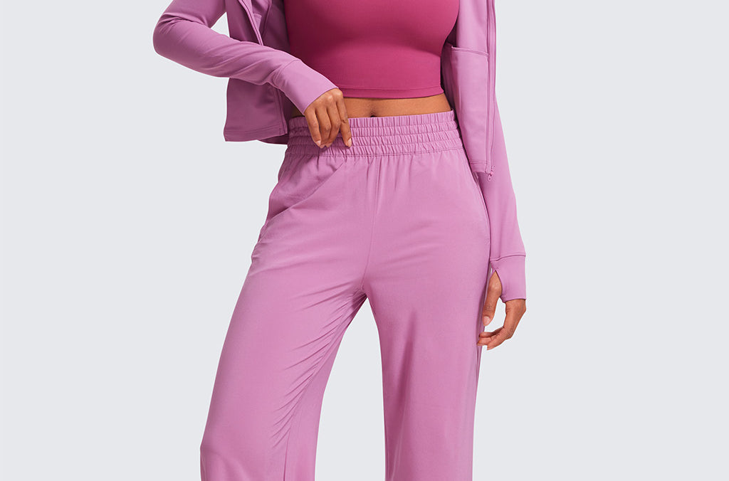 CRZ YOGA Women's Square Neck Longline Sports Bra Washed Mauve