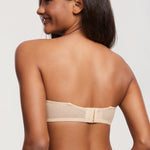 Women's Romantic Lace Strapless Bra Beige