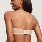 Women's Romantic Lace Strapless Bra Beige