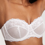 Women's Romantic Lace Strapless Bra White