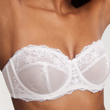 Women's Romantic Lace Strapless Bra White
