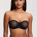 Women's Sexy Mesh Strapless Bra Black