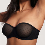 Women's Sexy Mesh Strapless Bra Black