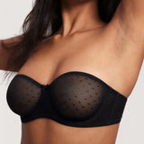 Women's Sexy Mesh Strapless Bra Black