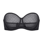 Women's Sexy Mesh Strapless Bra Black