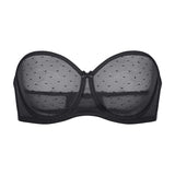 Women's Sexy Mesh Strapless Bra Black