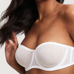 Women's Sexy Mesh Strapless Bra White