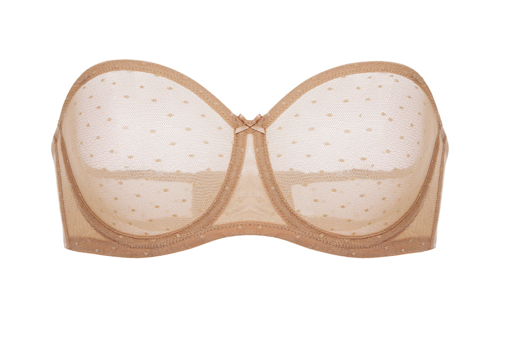 Women's Sexy Mesh Strapless Bra Natural