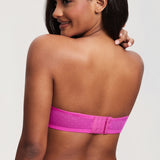 Women's Sexy Mesh Strapless Bra Bright Fuchsia