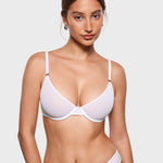 Women's Mesh Plunge Bra White