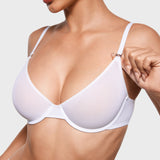 Women's Mesh Plunge Bra White