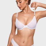 Women's Mesh Plunge Bra White