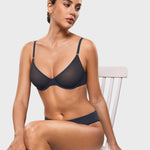 Women's Mesh Plunge Bra Twilight Blue