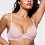 Women's Mesh Plunge Bra Sweet Pink