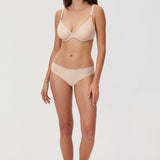 Women's Mesh Plunge Bra Beige