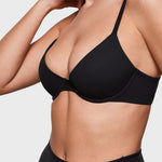 Women's Plunge Lightly Padded Demi Bra Black