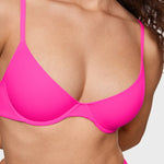 Women's Plunge Lightly Padded Demi Bra Rose Shocking