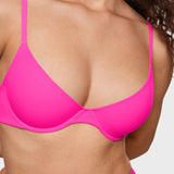 Women's Plunge Lightly Padded Demi Bra Rose Shocking