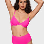 Women's Plunge Lightly Padded Demi Bra Rose Shocking