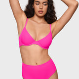 Women's Plunge Lightly Padded Demi Bra Rose Shocking