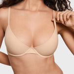 Women's Plunge Lightly Padded Demi Bra Beige
