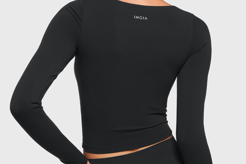 Women's Natrelax V-Neck Long Sleeve Tops Black