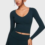 Women's Natrelax V-Neck Long Sleeve Tops Cove