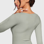 Women's Natrelax V-Neck Long Sleeve Tops Mineral