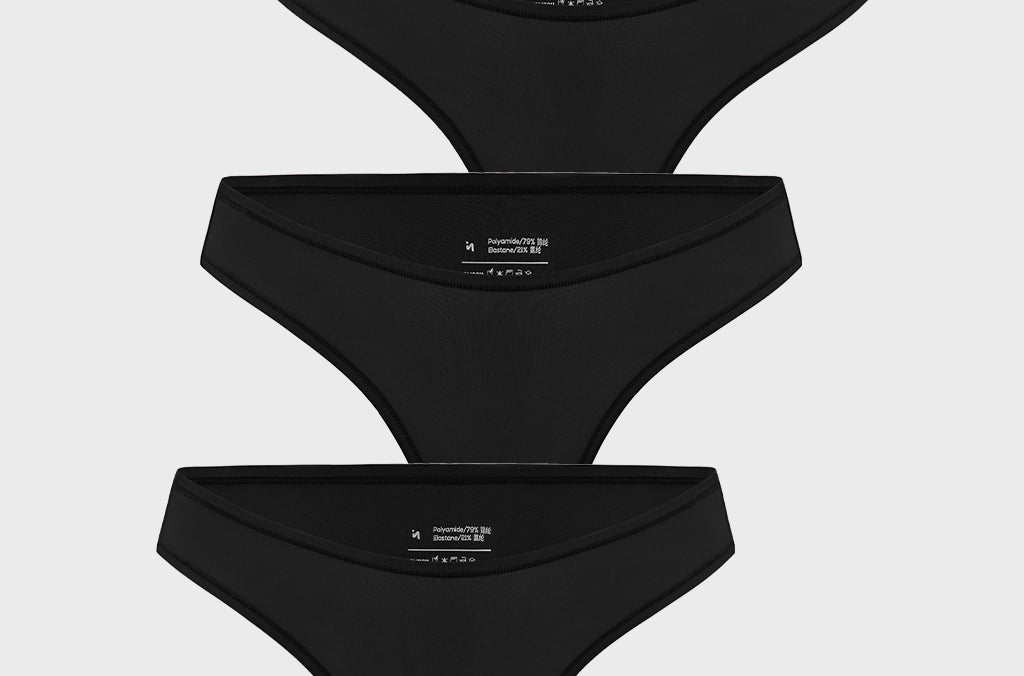 Women's V-shaped Low Rise Thongs 3 Pack Basic 6 (3pack)