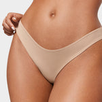 Women's V-shaped Low Rise Thongs 3 Pack Clay Brown (3pack)