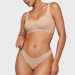 Women's V-shaped Low Rise Thongs 3 Pack Clay Brown (3pack)