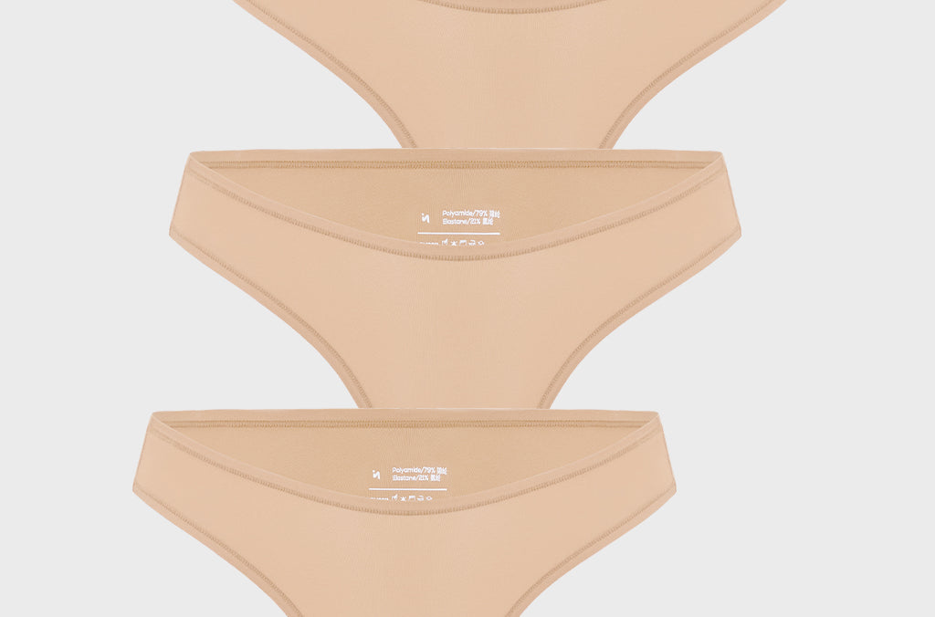 Women's V-shaped Low Rise Thongs 3 Pack Hazelnut (3pack)