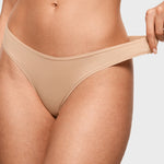 Women's V-shaped Low Rise Thongs 3 Pack Hazelnut (3pack)