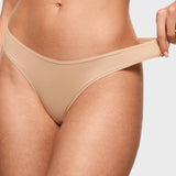 Women's V-shaped Low Rise Thongs 3 Pack Hazelnut (3pack)