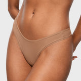 Women's V-shaped Low Rise Thongs 3 Pack Wheat (3pack)