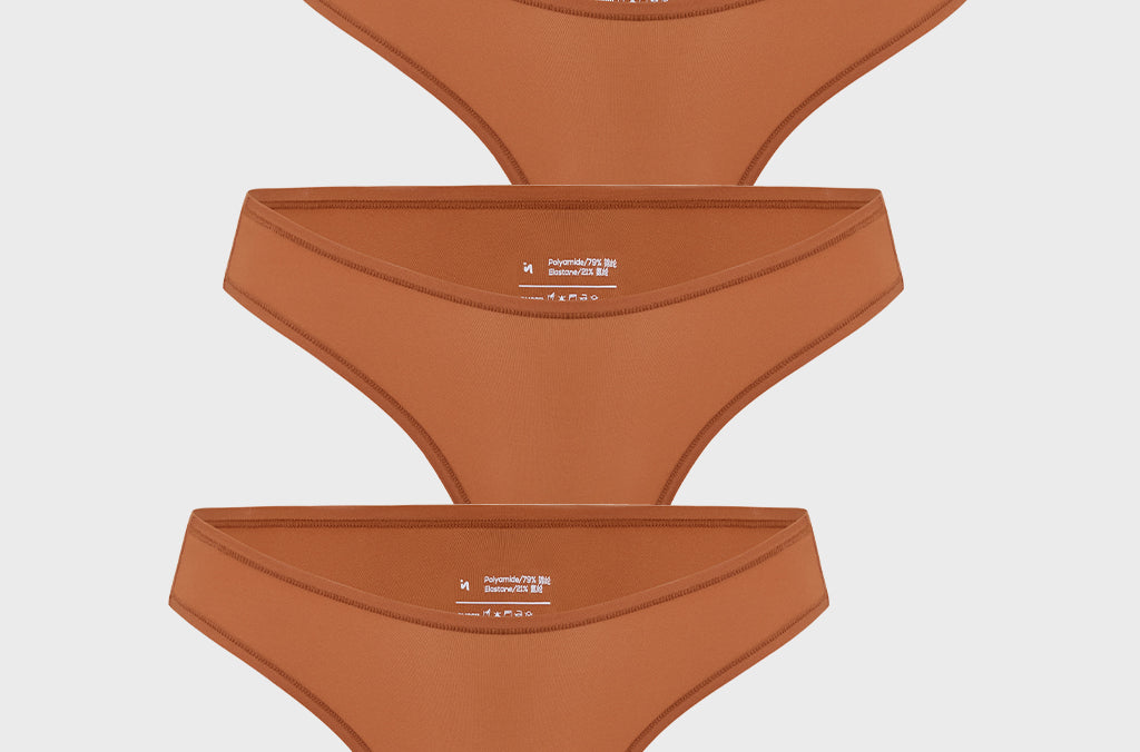 Women's V-shaped Low Rise Thongs 3 Pack Wheat (3pack)