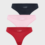 Women's V-shaped Low Rise Thongs 3 Pack Basic 6 (3pack)