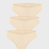 Women's Smooth High Cut Cheeky Briefs 3 Pack Light Oatmeal (3pack)