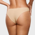 Women's Smooth High Cut Cheeky Briefs 3 Pack Light Oatmeal (3pack)