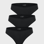 Women's Smooth High Cut Cheeky Briefs 3 Pack Black 3pack
