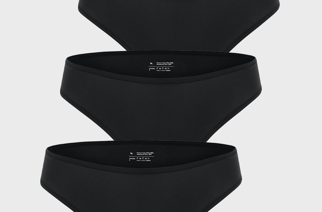 Women's Smooth High Cut Cheeky Briefs 3 Pack Black 3pack