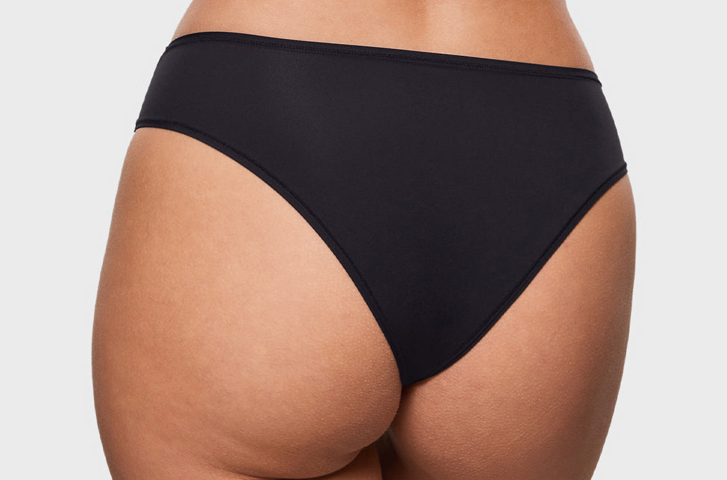 Women's Smooth High Cut Cheeky Briefs 3 Pack Black 3pack