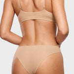 Women's Smooth High Cut Cheeky Briefs 3 Pack Warm Beige (3pack)