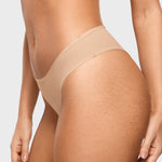 Women's Smooth High Cut Cheeky Briefs 3 Pack Warm Beige (3pack)