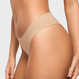Women's Smooth High Cut Cheeky Briefs 3 Pack Warm Beige (3pack)