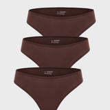 Women's Smooth High Cut Cheeky Briefs 3 Pack Hazelnut (3pack)