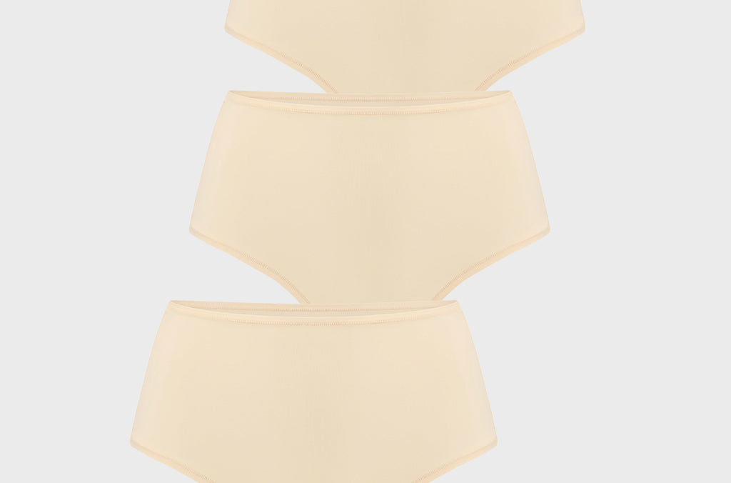 Women's Seamless High Rise Thongs 3 Pack Light Oatmeal (3pack)